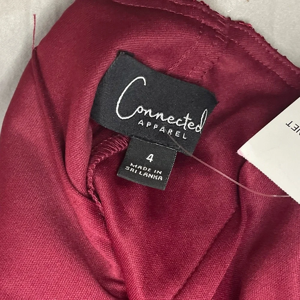 NWT Connected Apparel Burgundy Lace Midi Dress - Picture 12 of 13